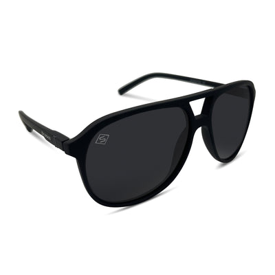 SATURDAZE Optics polarized aviator-style midnight black sunglasses - ARE YOU A COP???