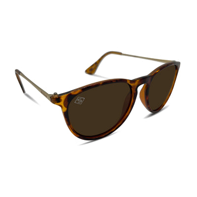 SATURDAZE Optics polarized stylish tortoise brown sunglasses - BRUNCH WITH BESTIES