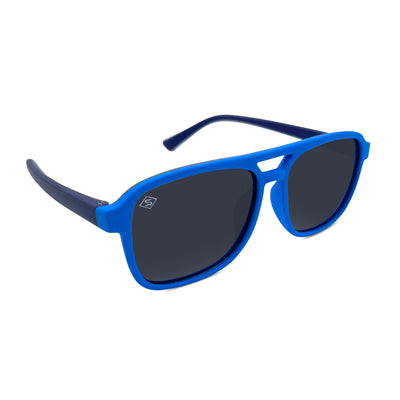 SATURDAZE Optics polarized kids blue frame sunglasses - COOL KID ON THE BLOCK