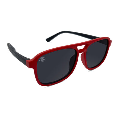 SATURDAZE Optics polarized kids red frame sunglasses - COOL KID ON THE BLOCK